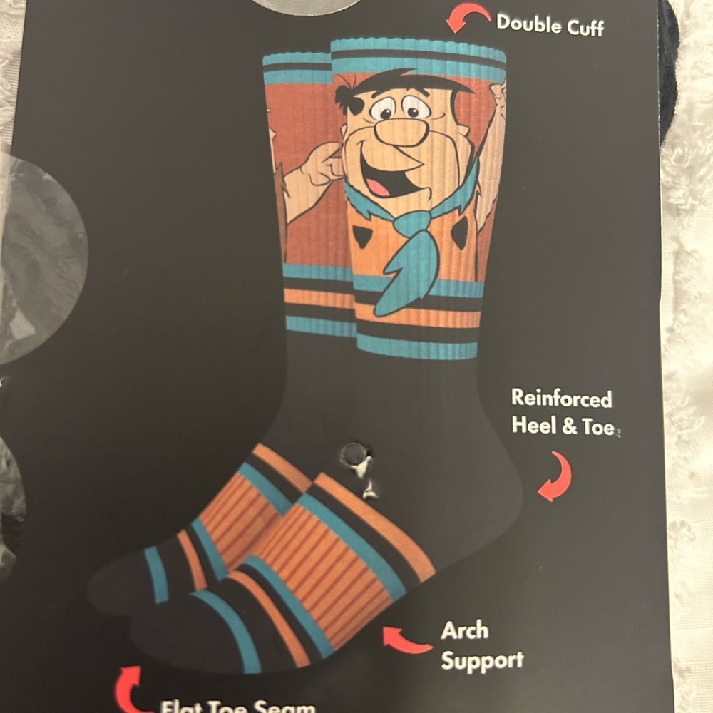 Swag‎ Men’s Flintstones Character Socks - Black, Orange, Blue